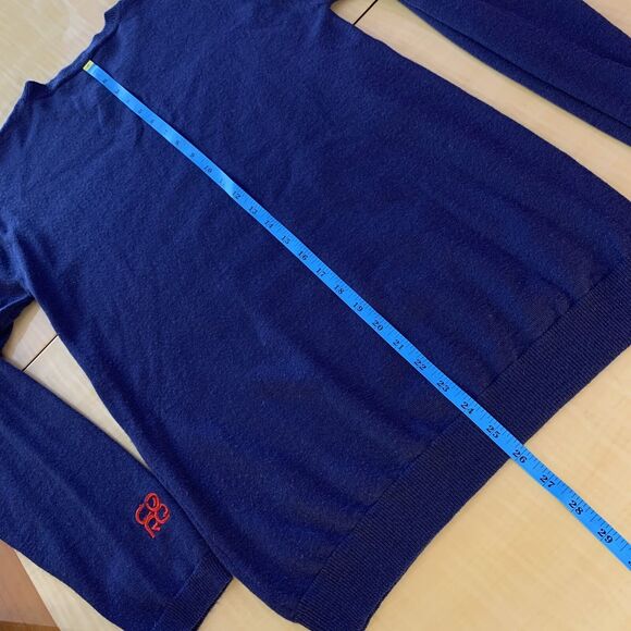 Core Concepts Merino Wool Sweater Pullover Small Red Navy Graphic Ski Deer Geo - Picture 16 of 16